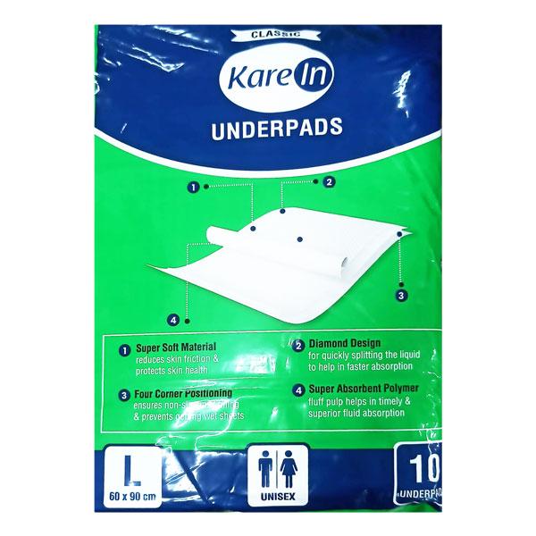 Netmeds | Kare In Classic Underpads (L) (60-90 cm) 10's