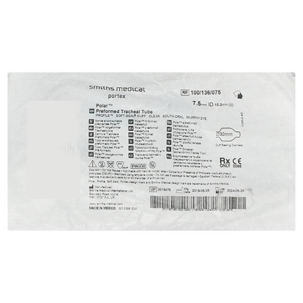 Portex Polar Preformed Tracheal Tube 7.5 mm 1's - Catheters & Tubes