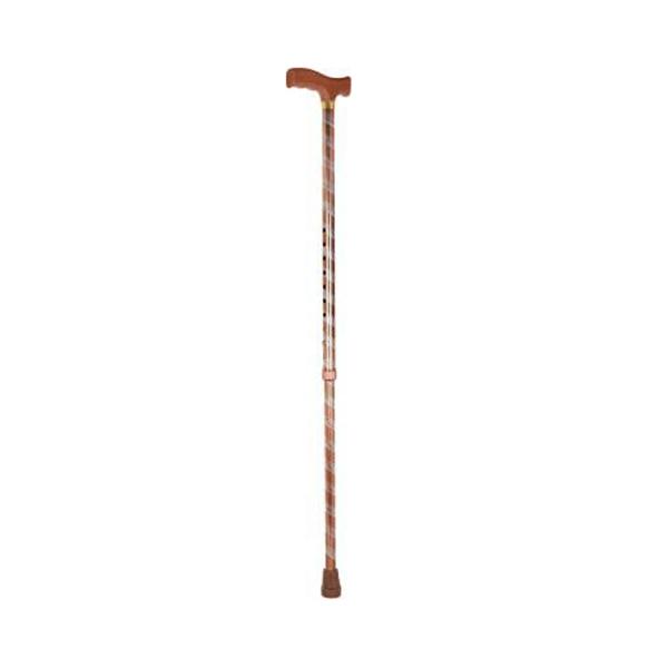 Netmeds | Paxmax Premium Aluminum L Type Walking Stick - Brown Carving