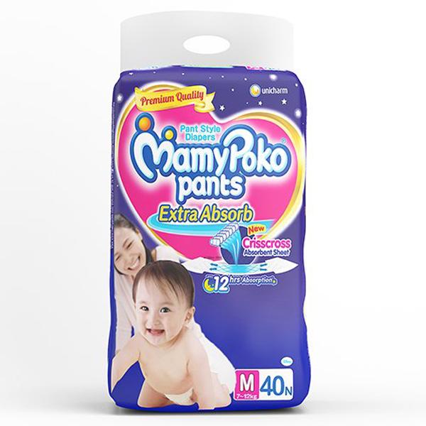 Netmeds | MamyPoko Extra Absorb Diaper Pants (M) 40's