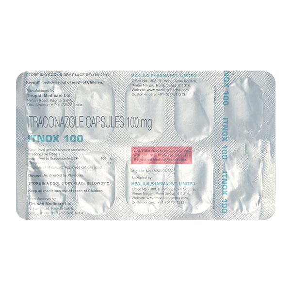 ITNOX 100 Capsule 10's - Fungal Infections-Anf