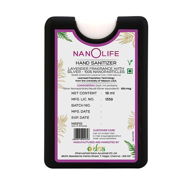 NanOlife Pocket-Size Hand Sanitizer Spray - Lavender 18 ml - Hand Sanitizer