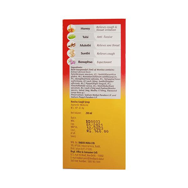 Dabur Honitus Herbal Cough Remedy Syrup 200 ml - Cough & Cold (Ayush)
