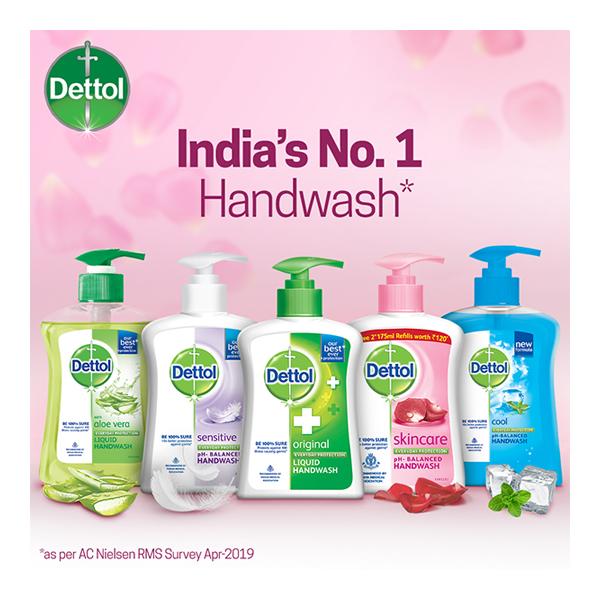 Dettol Liquid Handwash - Skincare 200 ml + Free Dettol Liquid Handwash Refill - Skincare (Pack of 2 x 175 ml) - Hand Wash & Soaps