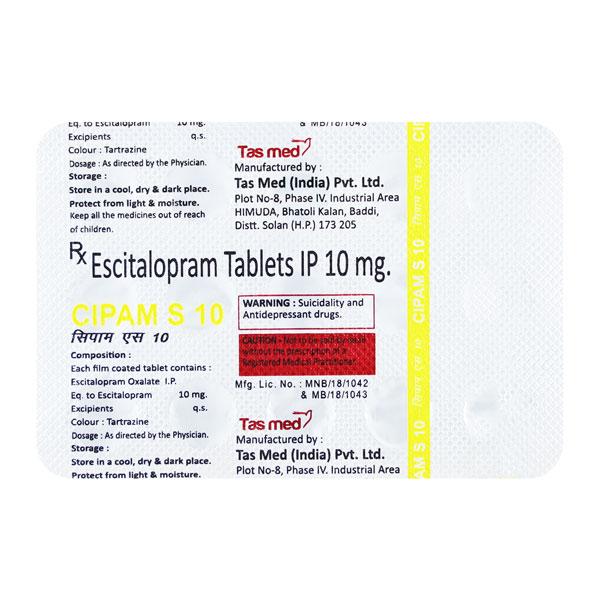 CIPAM S 10 Tablet 15's - Depression-Ant