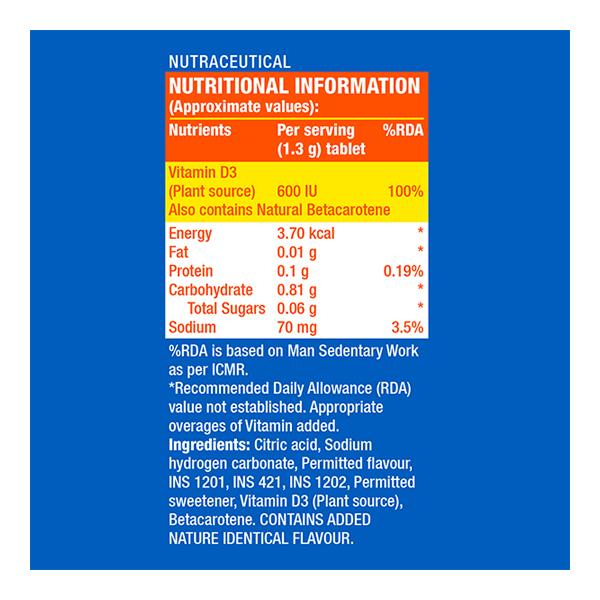 Fast&Up Plant Based Vitamin D3 Tablet - Lime & Lemon 25's - Multi-Vitamins