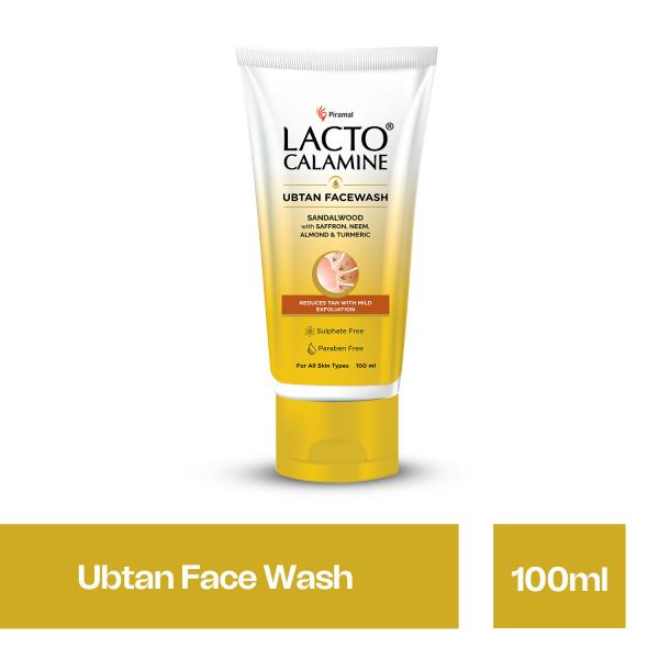 Lacto Calamine Ubtan Face Wash - Sandalwood With Saffron, Neem, Almond & Turmeric 100 ml - Face Wash & Cleansers