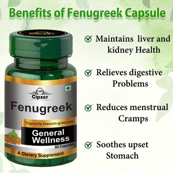 Cipzer Dietary Supplement Capsule - Fenugreek 60's - General Health