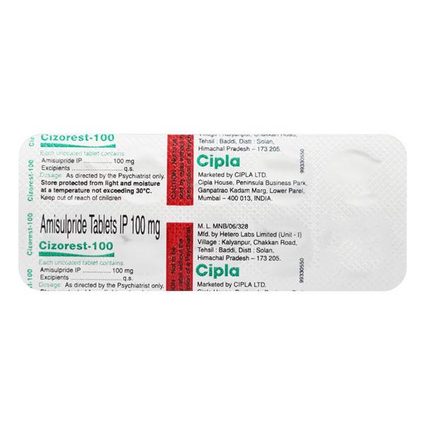 Cizorest 100mg Tablet 10'S - Schizophrenia-Aps