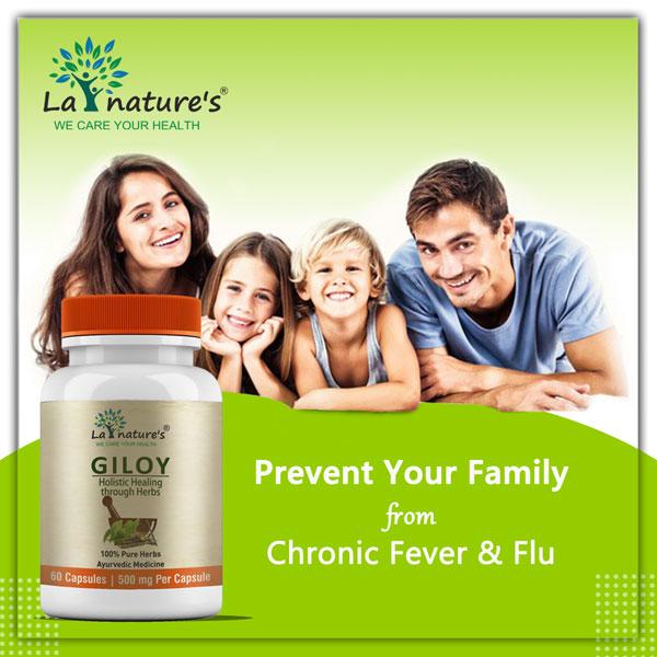 La nature's Giloy 500 mg Capsule 60's - Herbal Dietary Supplement