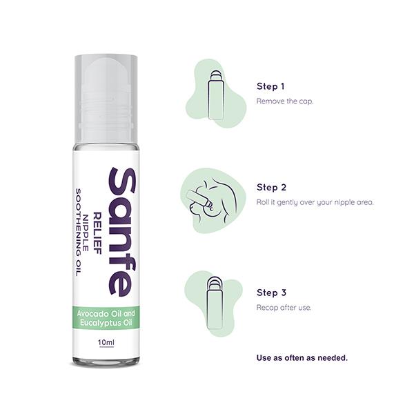 Sanfe Relief Nipple Soothening Oil - Avocado Oil & Eucalyptus Oil 10 ml - Breast Care Creams