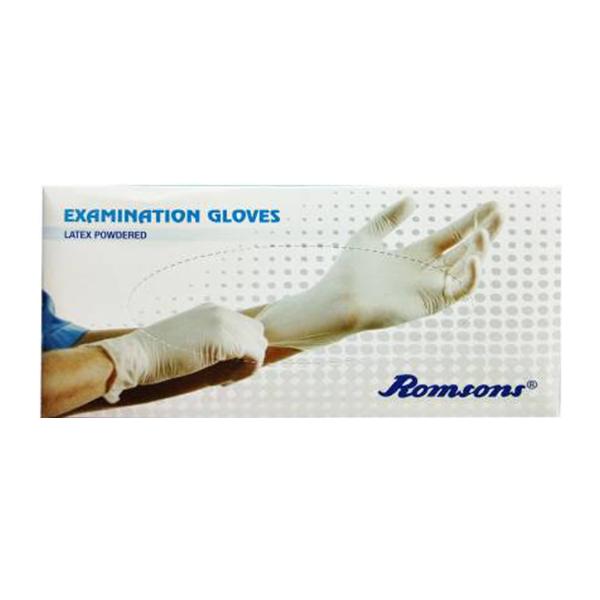 Netmeds | Romsons Latex Powdered Examination Gloves (S) 100's