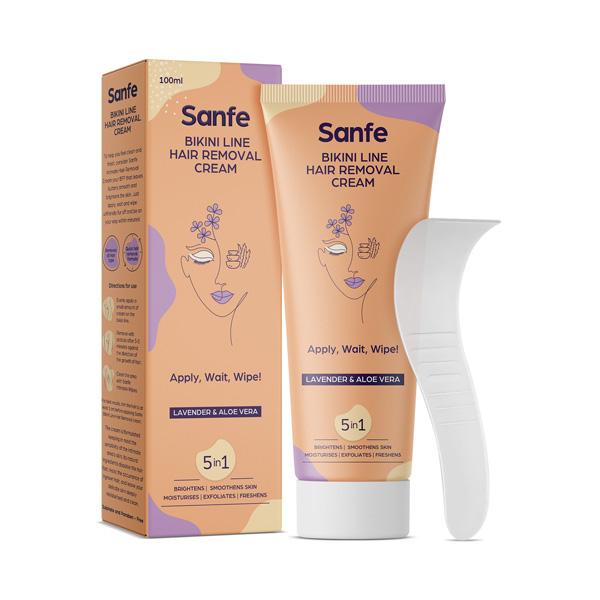 Netmeds | Sanfe Bikini Line Hair Removal Cream - Lavender & Aloe Vera 100 gm