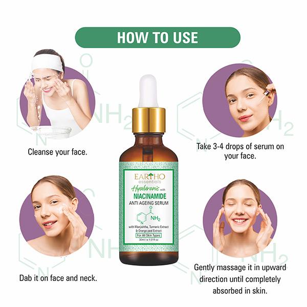 Eartho Essentials Anti Ageing Serum - Hyaluronic with Niacinamide 30 ml - Face Serum
