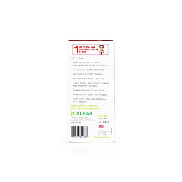 Xlear Adult Natural Saline Nasal Spray for Sinus and Allergy Relief 45 ml - Nasal Decongestion