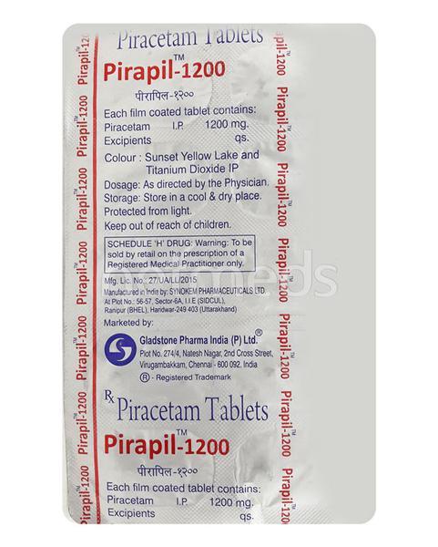 Pirapil 1200 Tablet 10'S - Nootropics And Neurotrophics