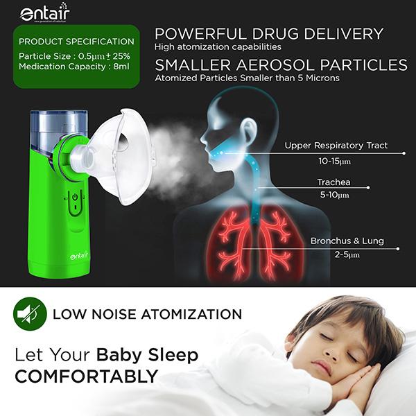 Entair Mesh Nebulizer - Green (YS30) - Nebulizers / Vaporizer