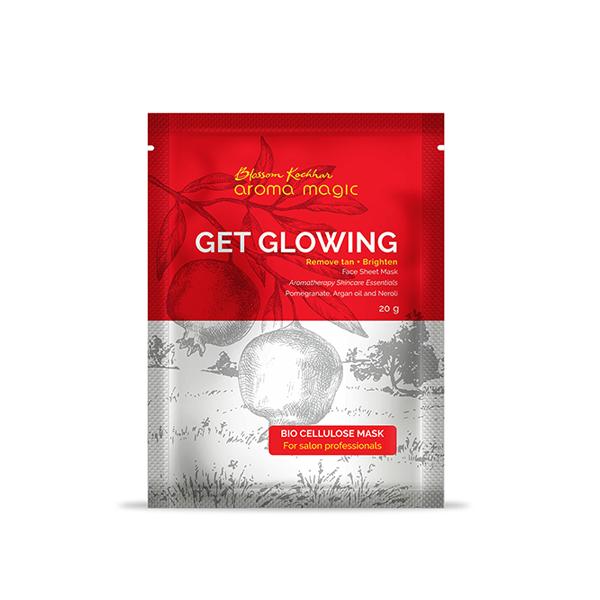 Netmeds | Aroma Magic Bio Cellulose Face Sheet Mask - Get Glowing (Pack of 5 x 20 gm)