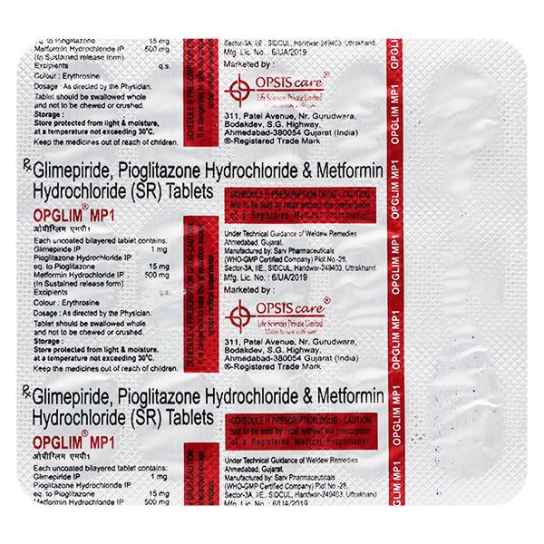 OPGLIM MP 1 Tablet 15's - Diabetes-Ant