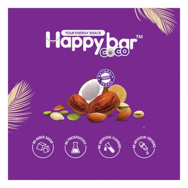 Happy Bar Instant Energy Bar - Coco & Dry Fruits (Pack of 10 x 30 gm) - Nutritional Bars