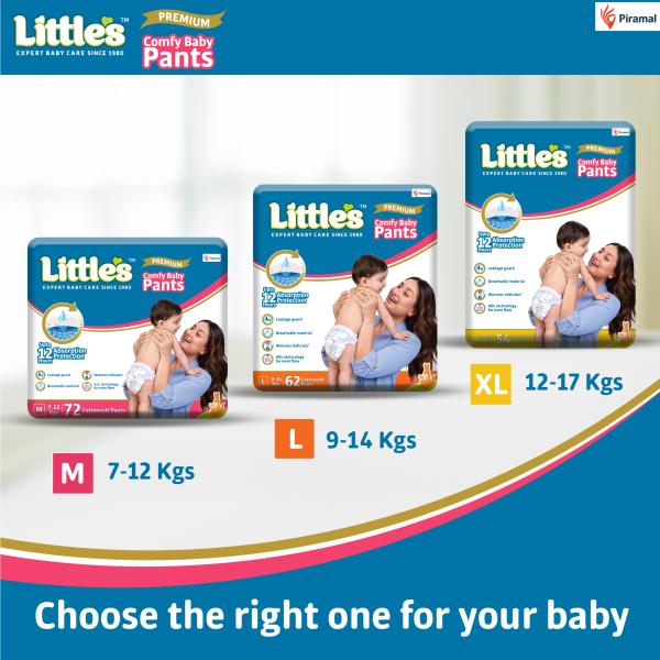 Little's Premium Comfy Cotton Soft Baby Pants (M) 72's - Diapers & Wipes