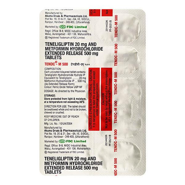 TEN DC M 500mg Tablet 10'S - Diabetes-Ant