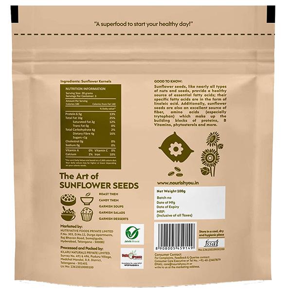 Nourish You Sunflower Seeds (Pack of 3 x 100 gm) - Nutritional Bars