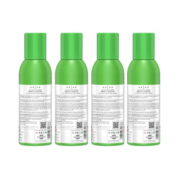 Arias Sanitizer Spray (Pack of 4 X 200 ml) - Hand Sanitizer