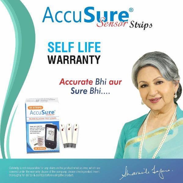 AccuSure Sensor Gluco Test Strip 50's - Blood Glucose Monitors/Strips