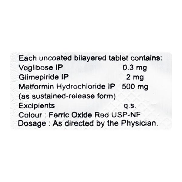 NIRGLIM MV 2/0.3 Tablet 10's - Diabetes-Ant