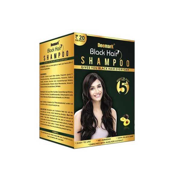 Deemark Black Hair Shampoo (Pack of 10 x 15 ml) - Personal Care (Ayush)