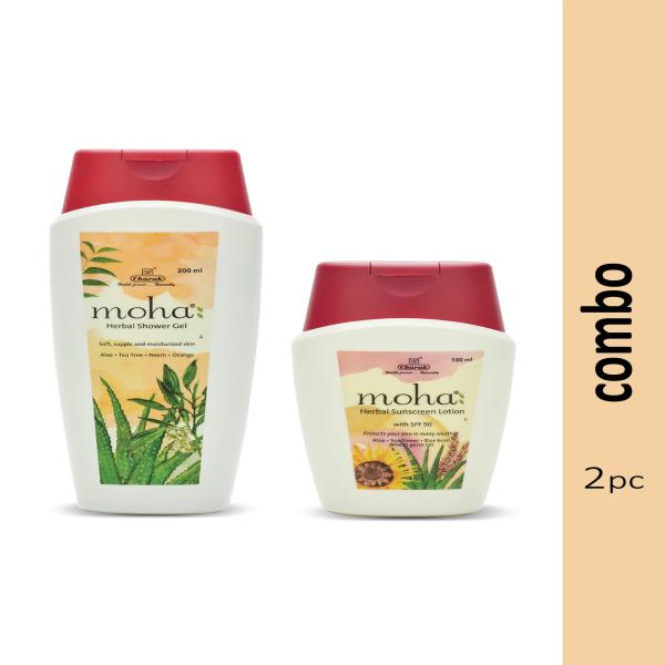 Moha Herbal Shower Gel 200 ml + Moha Herbal Sunscreen Lotion 100 ml 1's - Body Sunscreen