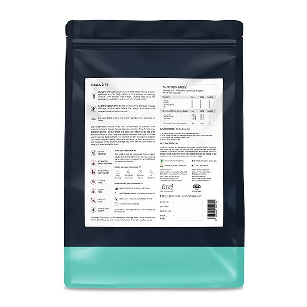 Nutrabay Pure BCAA Powder - Unflavoured 250 gm - Bcaa Supplements