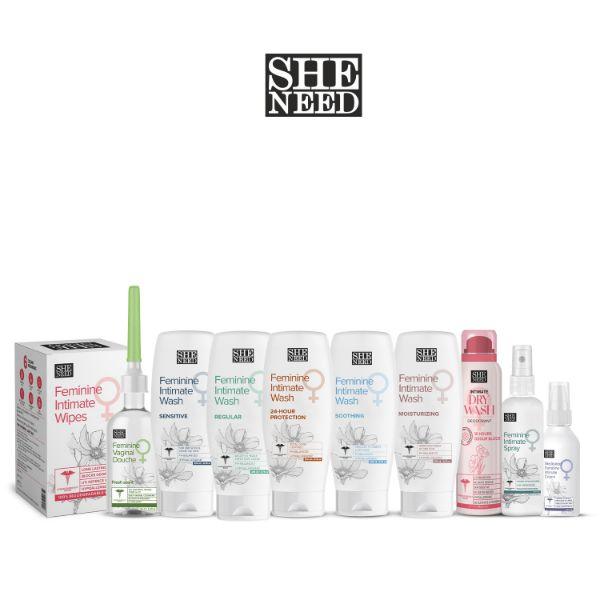 SheNeed Regular Feminine Intimate Wash 100% Natural with Thyme Extracts And Tea Tree Oil 200 ml - Intimate Care
