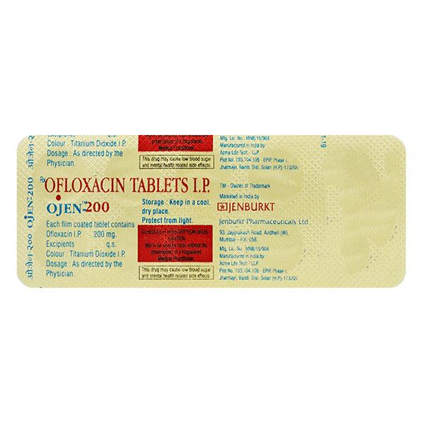 Ojen 200mg Tablet 10'S - Bacterial Infections-Qui
