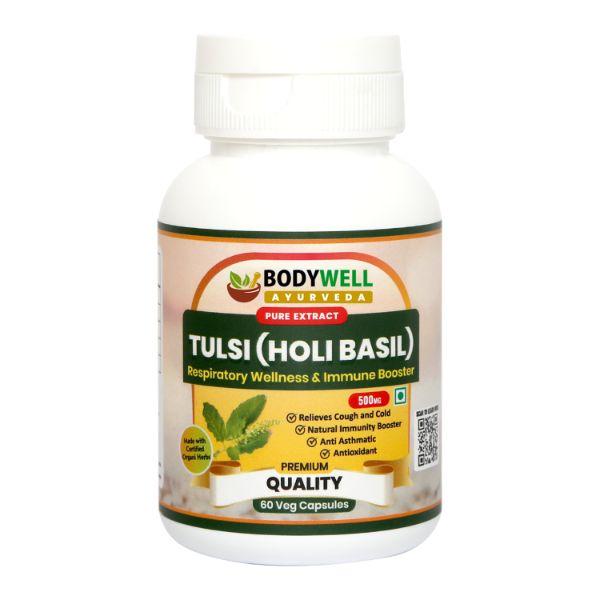 Bodywell Tulsi (Holi Basil) 500 mg Veg Capsule 60's - Pure Herbs