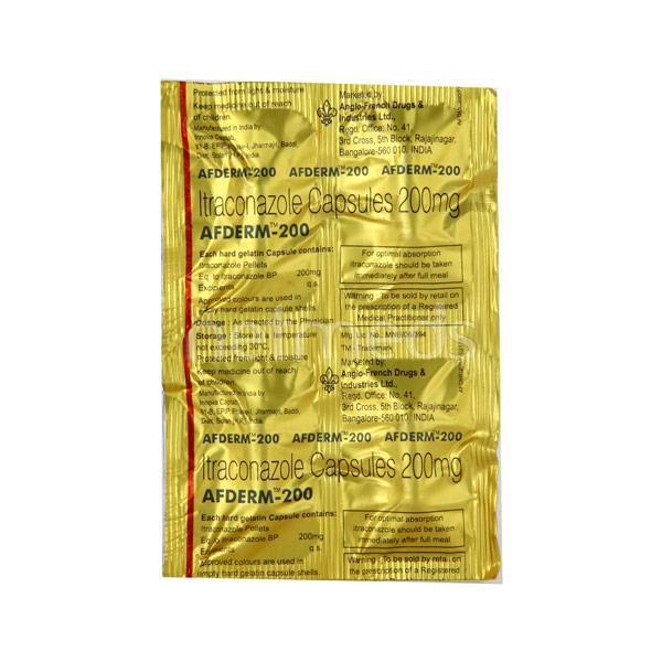 Afderm 200mg Capsule 4'S - Fungal Infections-Anf