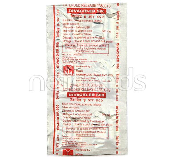 Divacid ER 500mg Tablet 6'S - Epilepsy/Convulsion-Ant