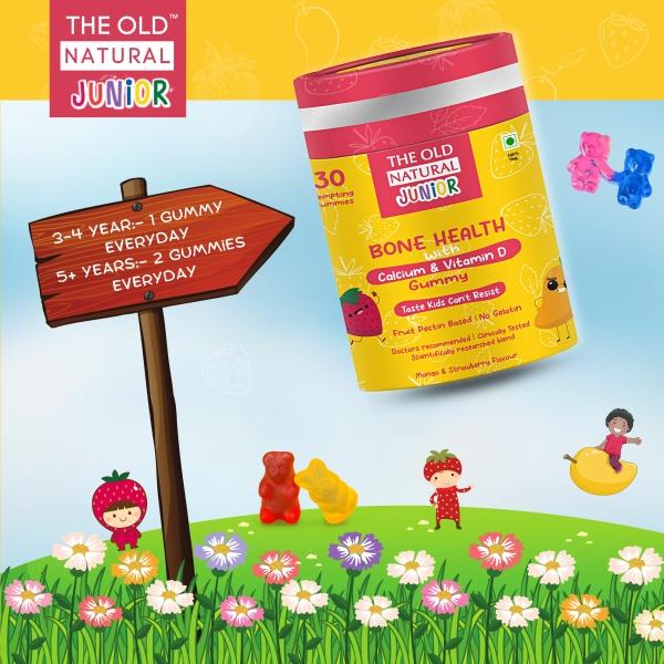 The Old Natural Junior Bone Health with Calcium & Vitamin Gummies - Mango & Strawberry 30's - Calcium And Minerals