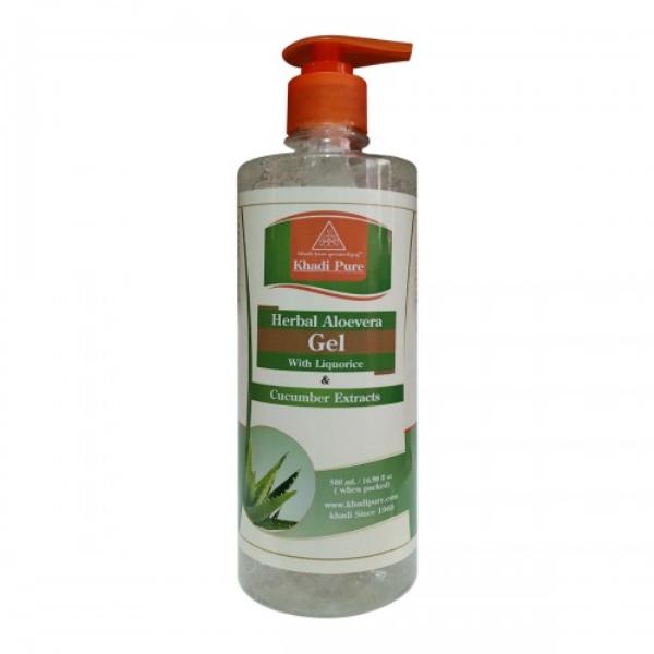 Netmeds | Khadi Pure Herbal Face Gel with Liquorice - Aloevera & Cucumber Extracts 500 ml