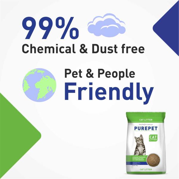 Purepet Clumping Lavender Fragrance Cat Litter (for Multiple Cats) 5000 gm - Pet accessories