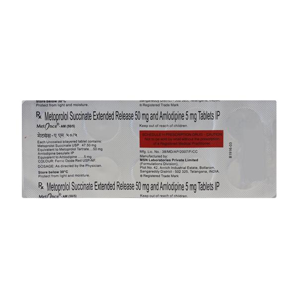 Metonce AM 50/5mg Tablet 10'S - Hypertension-Bet