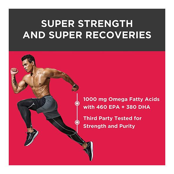 HealthKart HK Vitals Super Strength Fish Oil Soft Gelatin Capsule 60's - Omega Fish Oil Fatty Acids