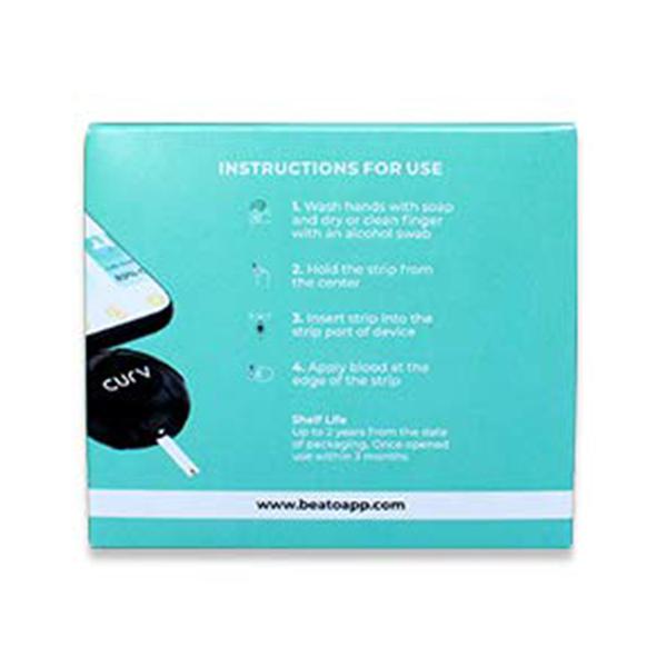 BeatO Curv Blood Glucose Test Strips 100's - Blood Glucose Monitors/Strips