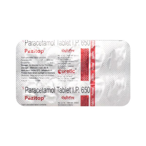 PAZITOP 650 Tablet 10's - Fever-Non