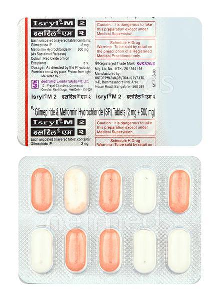 Isryl M 2mg Tablet 10'S - Diabetes-Ant