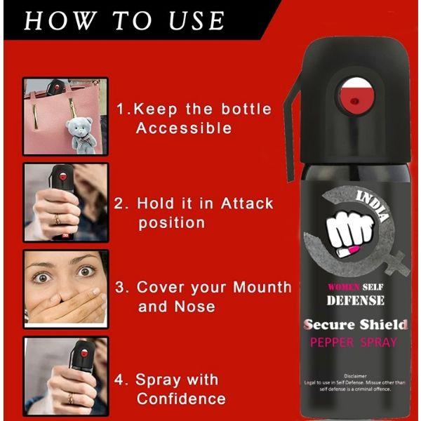 Secure Shield Self Defense Pepper Spray (Pack of 10 x 55 ml) - Others