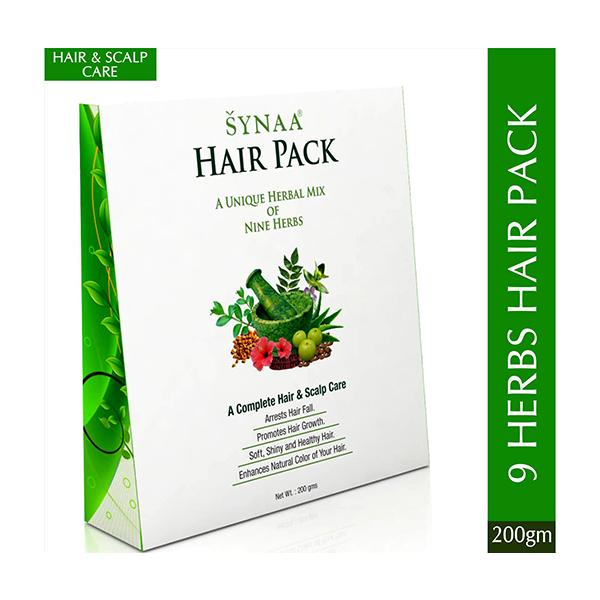 Synaa Hair Pack Powder (A Unique Herbal Mix of Nine Herbs) 200 gm - Hair Masks & Packs