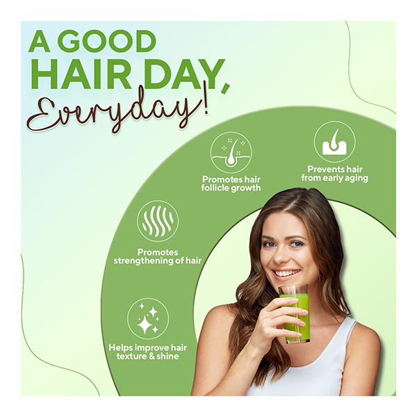 Zingavita Happy Hair Effervescent Tablet for Men & Women - Green Apple 20's - Hair & Skin