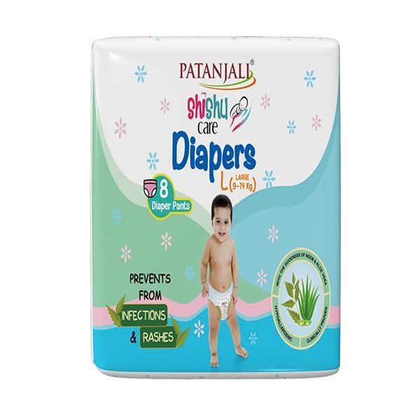 Patanjali Shishu Care Baby Diaper (L) 8's - Diapers & Wipes